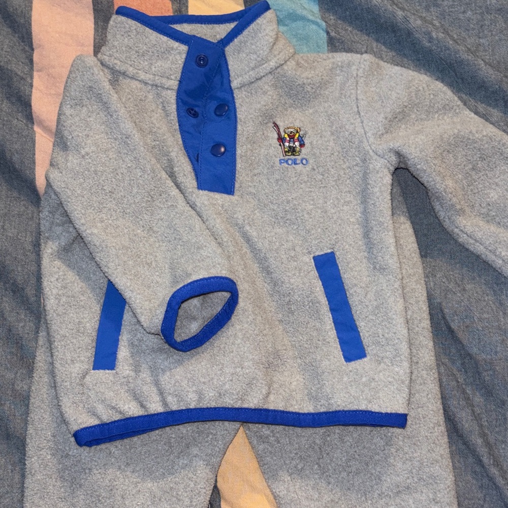 Ralph Lauren Gray and Royal Blue Polo Kids Fleece Set